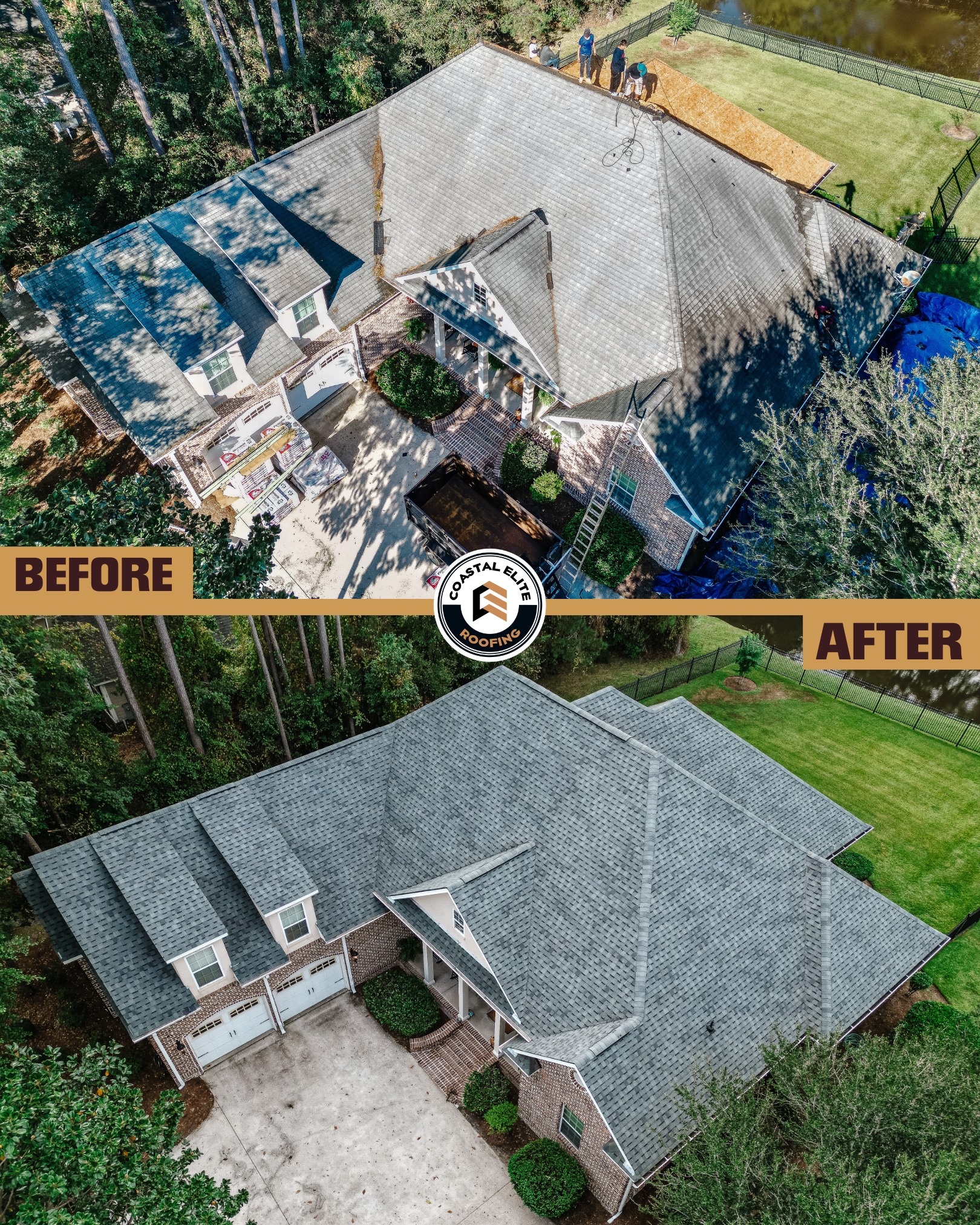 roofing job in rincon before and after photos of a roof in rincon georgia
